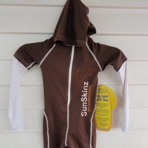 Sunskinz Child One piece Sun Protection Suit W/Hoofull ZIp~Beach wear~